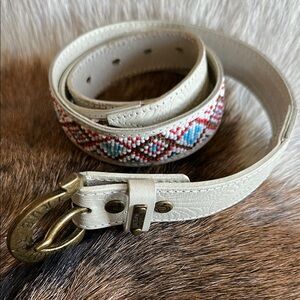 True Religion Leather Beaded Women's Belt Sz 32